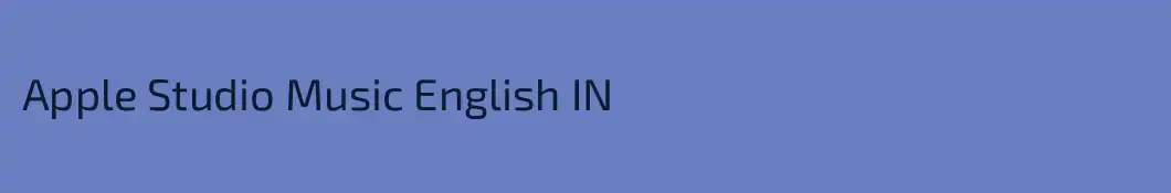 Apple Studio Music English IN